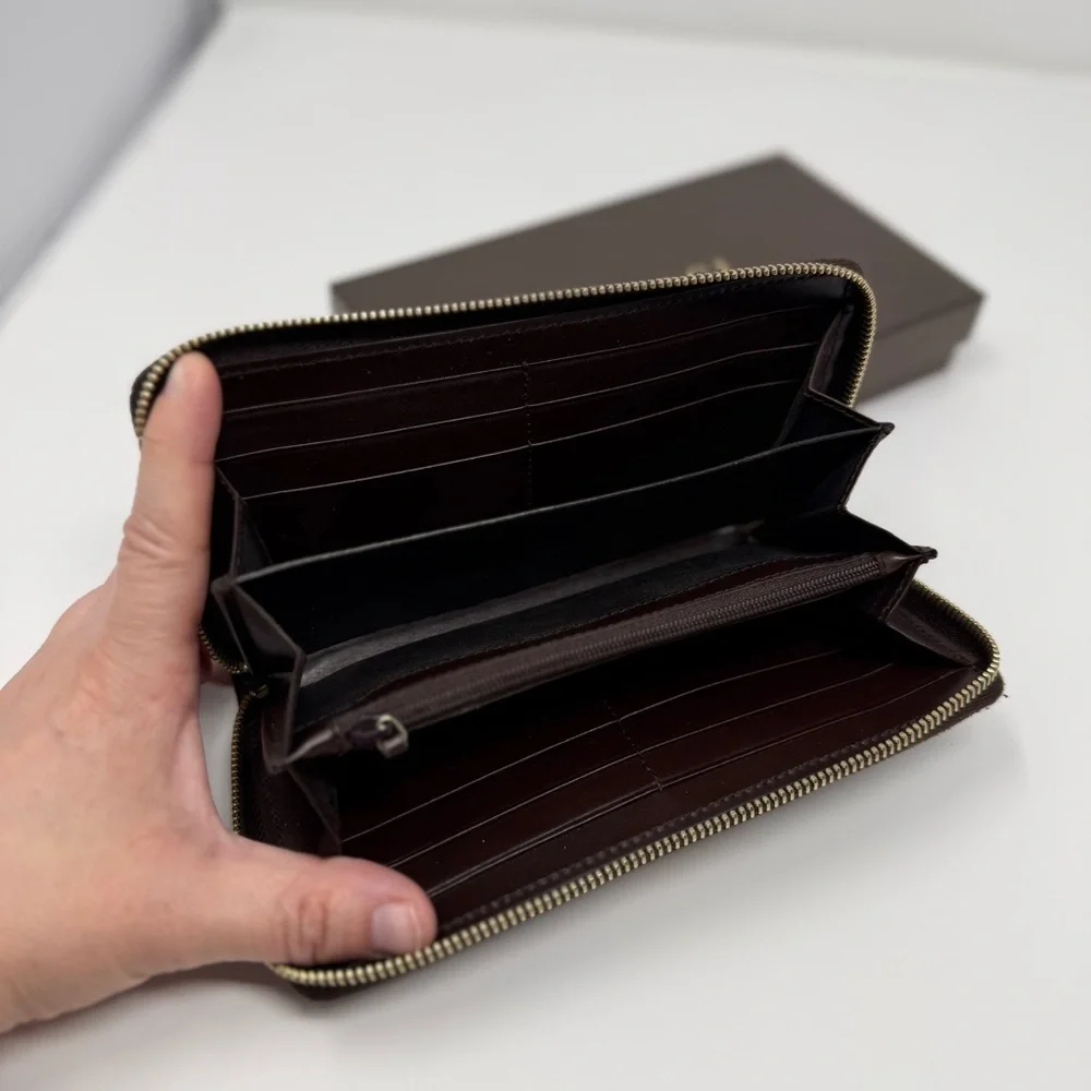 Gucci Dark Brown Guccissima Leather Zip Around Wallet with Box - Picture 9 of 12